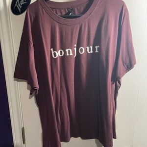 Maroon Bonjour Shirt